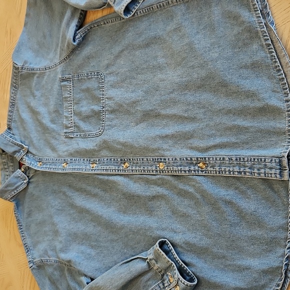 Wolverine Light Blue 100% Cotton Button Up Denim Shirt Men's Size L - Picture 1 of 6